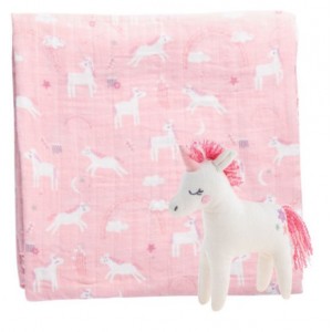 Blanket and stuffed Animal -  Unicorn - Stephen Joseph
