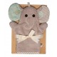 Ensemble bébé serviette et mitaine de bain éléphant (sac cadeau en prime)
